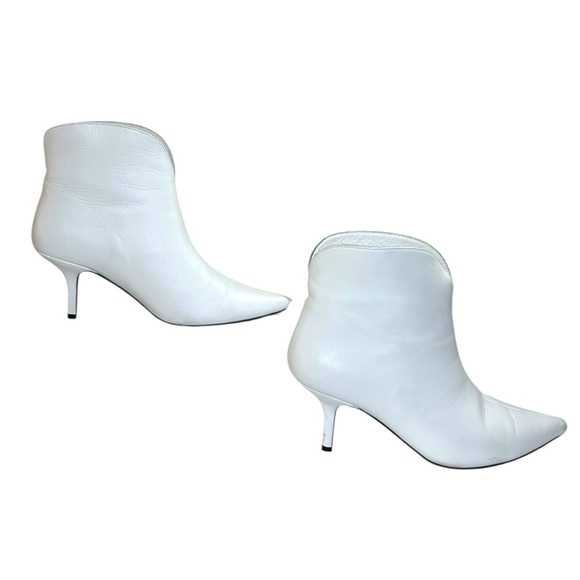 Anine Bing - Women’s ‘Frankie’ Leather Kitten Heel Booties - White, 37 IT, 7 US - Picture 7 of 15